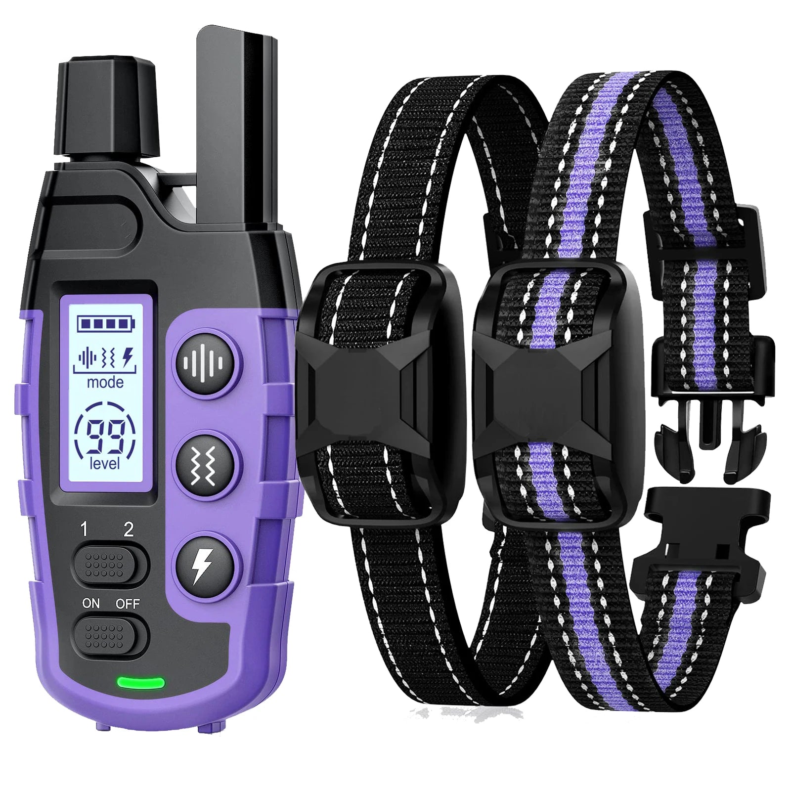 3300Ft Electric Dog Training Collar Remote Control Waterproof For 5-120lbs Shock Vibration