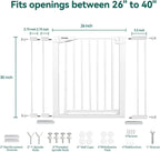 Adjustable Pressure-Mounted Safety Gate with Auto-Close, Fits 26''-40'' Baby, Child, Pets