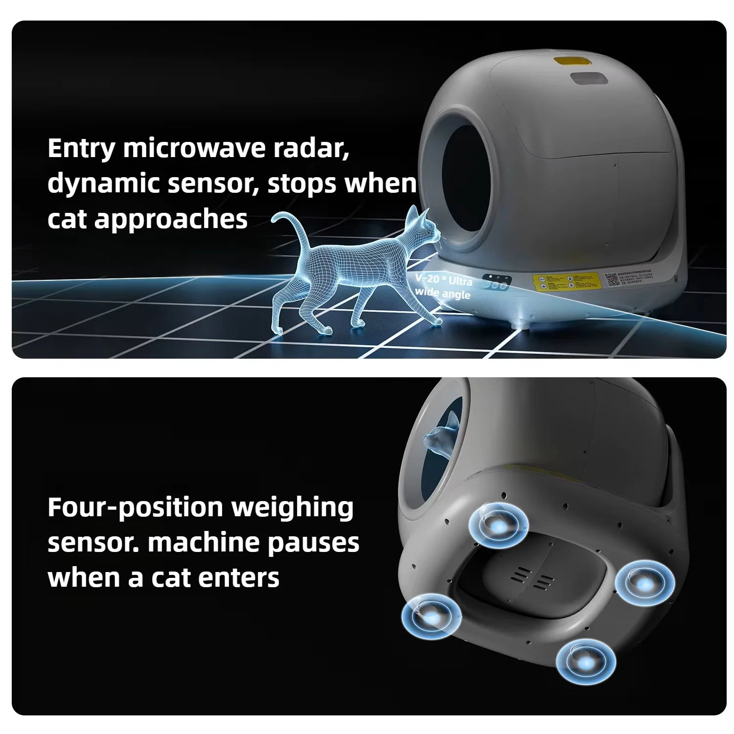 78L Fully Enclosed Self Cleaning Cat Litter Box with Pedal Automatic Sand Box