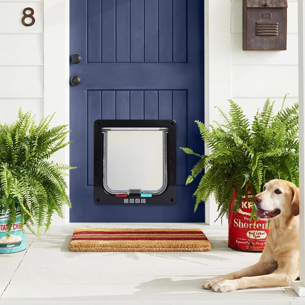 Pet Door with Security Lock Dog Cat Flap Door Gate
