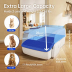 Self Cleaning Automatic Cat Litter Box Robot Open Top Large Capacity App Control Anti Pinch Odor Free Waste System MultiCat Free