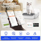 Self Cleaning Automatic Cat Litter Box Robot Open Top Large Capacity App Control Anti Pinch Odor Free Waste System MultiCat Free