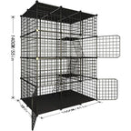 Indoor Cat Cage Enclosure 1-3 Cats Kitten Cage Detachable Patio Cat Crate