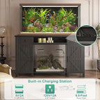 5575 Gallon Aquarium Stand with Charging Station and Cabinet