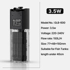 Aquarium Fish Tank Filter 4 in1 Water Purification Circulation Pump Small Built-in Submersible Pump Silent