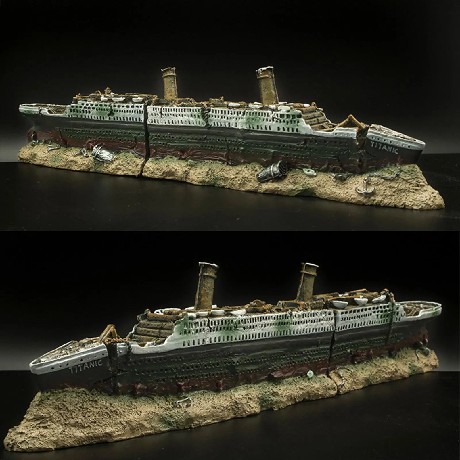 Aquarium Fish Tank Titanic Boat Ornament Shelter