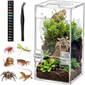 Acrylic Terrarium with Magnetic Door & All-Side Ventilation, Pre-Assembled Reptiles Enclosure