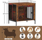 Heavy Duty Dog Crate Furniture for Small to Large Dogs, Indoor Kennel as TV Stand, Brown, Easy Assembly