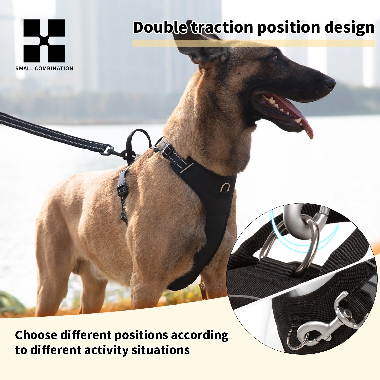 Dog Harness Reflective Chest No Pull Adjustable for Small Medium Large Dogs Outdoor Walking
