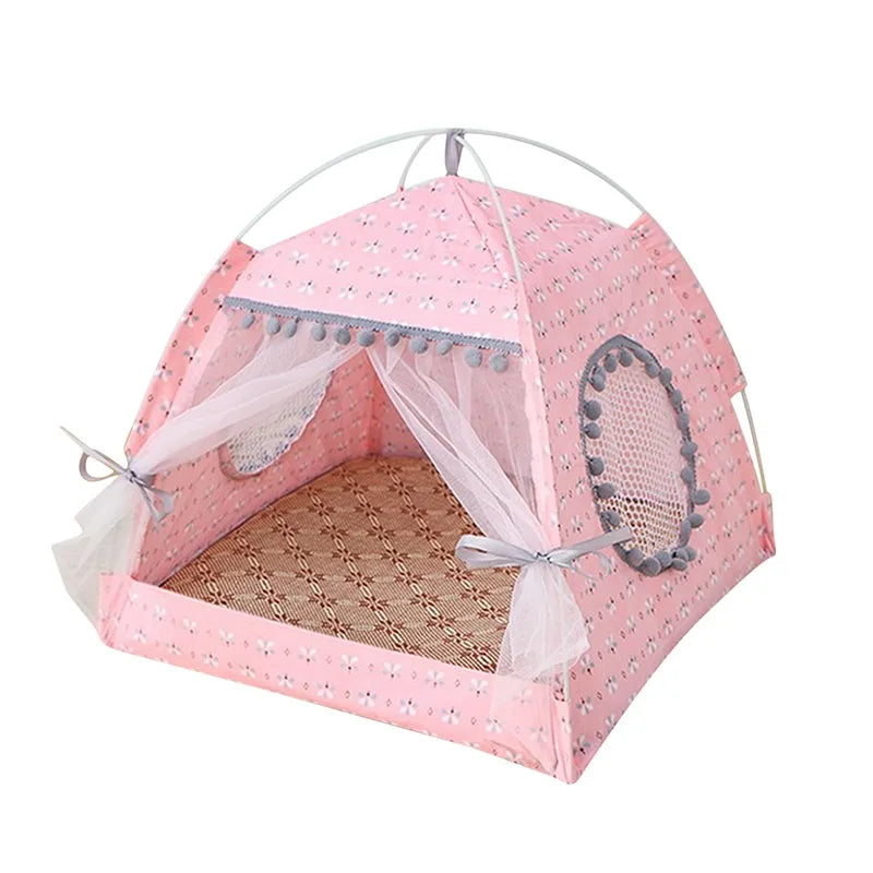 Pet Cat Tent Summer Cave Hut Cat Sleep House For Kitten Puppy Playpen Cage Basket Cat Nesk Kennel Small Dog House Bed