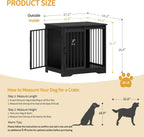 27.2" Wooden Dog Crate Furniture with Barn Door, Heavy Duty Kennel for Small Medium Dogs up to 22 lb, Anti-Chew Anti-Escape