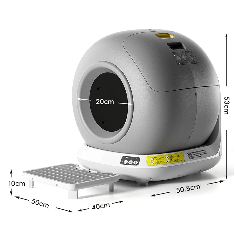 78L Fully Enclosed Self Cleaning Cat Litter Box with Pedal Automatic Sand Box