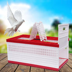 3-Door Foldable Red Pigeon Cage with Handle