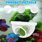 Floating Betta Hide & Shrimp Cave Aquarium Decor 3-in-1 Hammock Feeding Ring