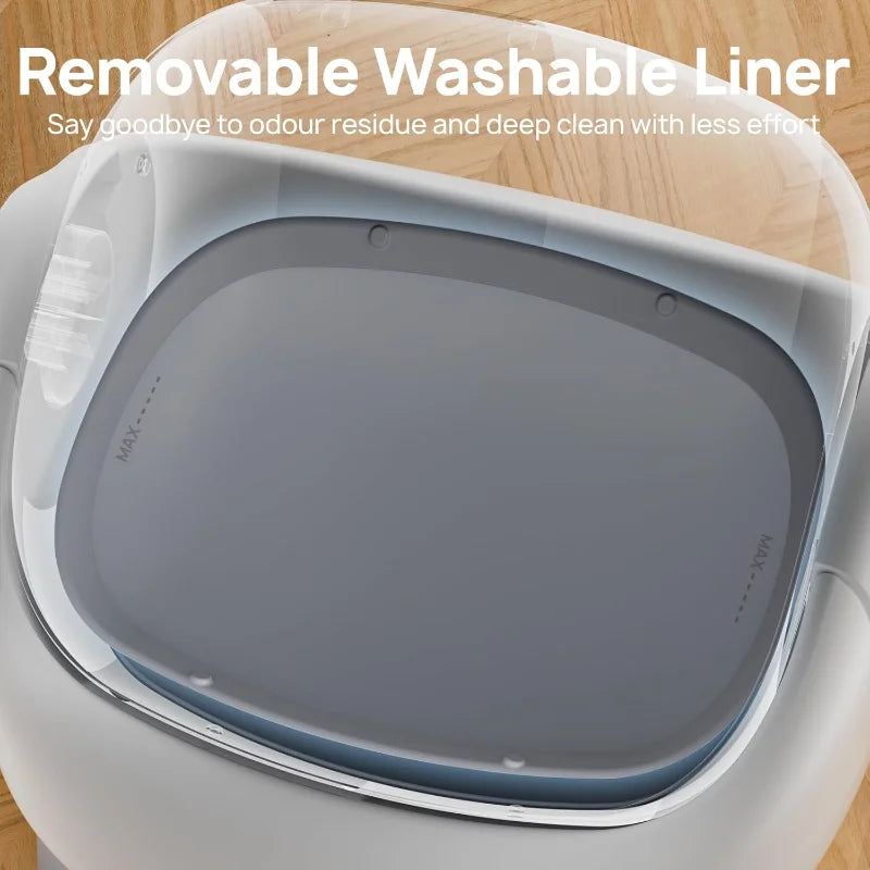 Self Cleaning Litter Box, Open-Top Design, APP Control, Dual Safety Sensors, Suitable for Multi-cat