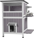 Cat House Indoor Outdoor Waterproof Kitty Shelter for Winter,  2-Story