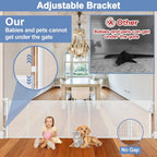 90-Inch Wide Pet Gate with Retractable Reinforced Mesh for Indoor/Outdoor Use, Easy Installation