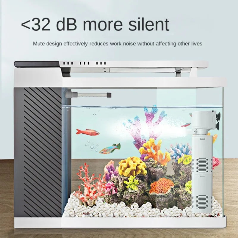 Fish tank Filter Pump Circulation system three in one , Farming, small oxygen pump, built-in small aquarium, silent