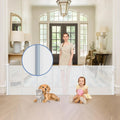 90-Inch Wide Pet Gate with Retractable Reinforced Mesh for Indoor/Outdoor Use, Easy Installation