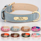 Personalized Dog Collar Custom Engraved PU Leather Dog Collars Free Engraving For Small Medium Large Dogs