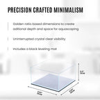 Clear Rimless Aquarium - Low Iron Glass Fish Tank with 45° Edges, Leveling Mat Included (25S, Shallow, 2 Gallon)