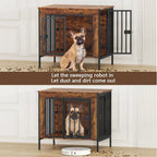 Heavy Duty Dog Crate Furniture for Small to Large Dogs, Indoor Kennel as TV Stand, Brown, Easy Assembly