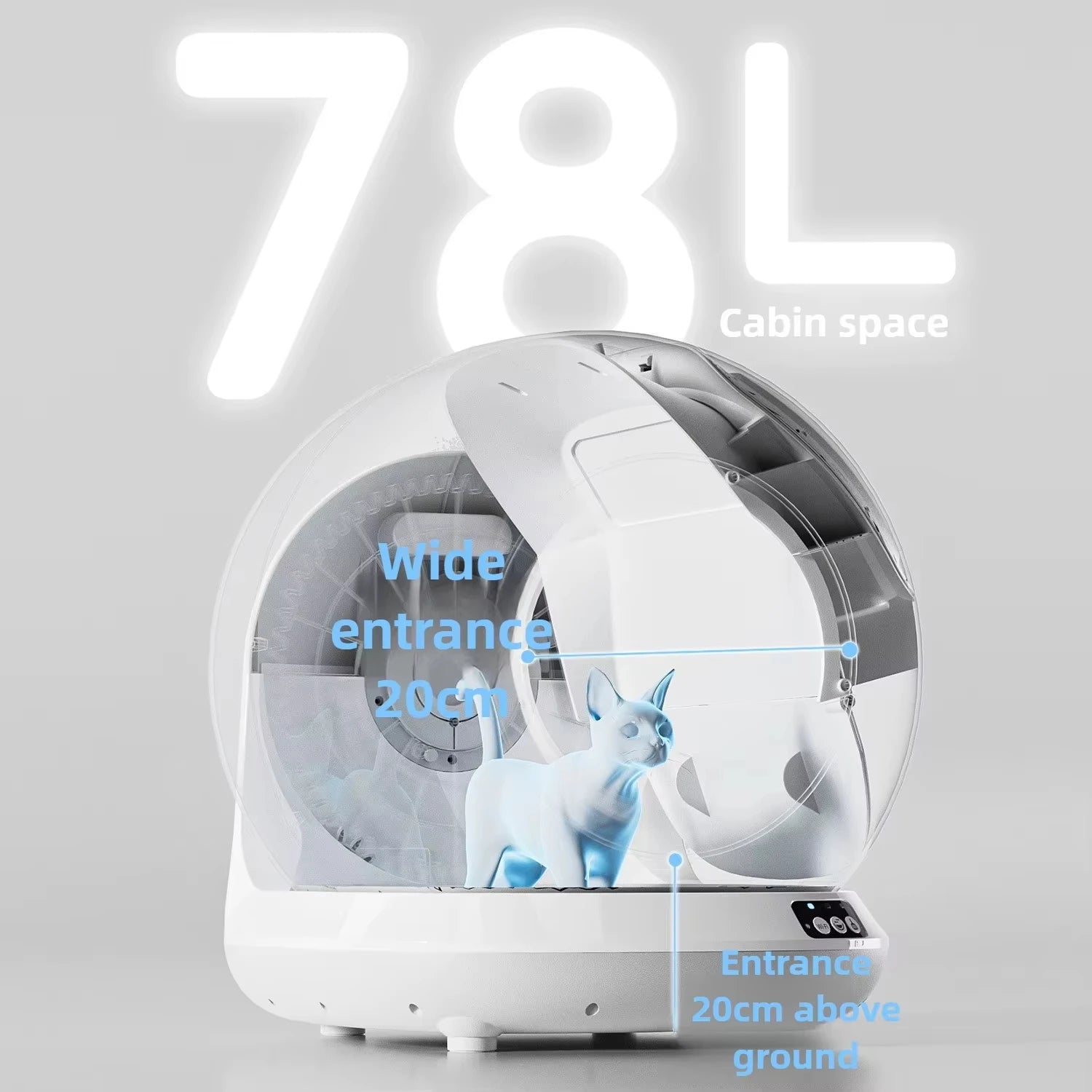 78L Fully Enclosed Self Cleaning Cat Litter Box with Pedal Automatic Sand Box