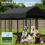 Outdoor Secure Wire Crate Kennel UV-Resistant Heavy Duty Welded Wire Steel Dog Playpen Fence with Door for Small/Medium Dogs