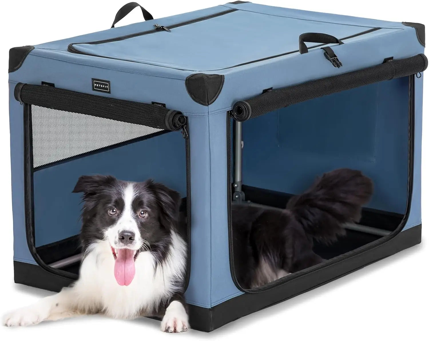 Adjustable Portable Dog Crate Collapsible Design for Medium/Large Dogs