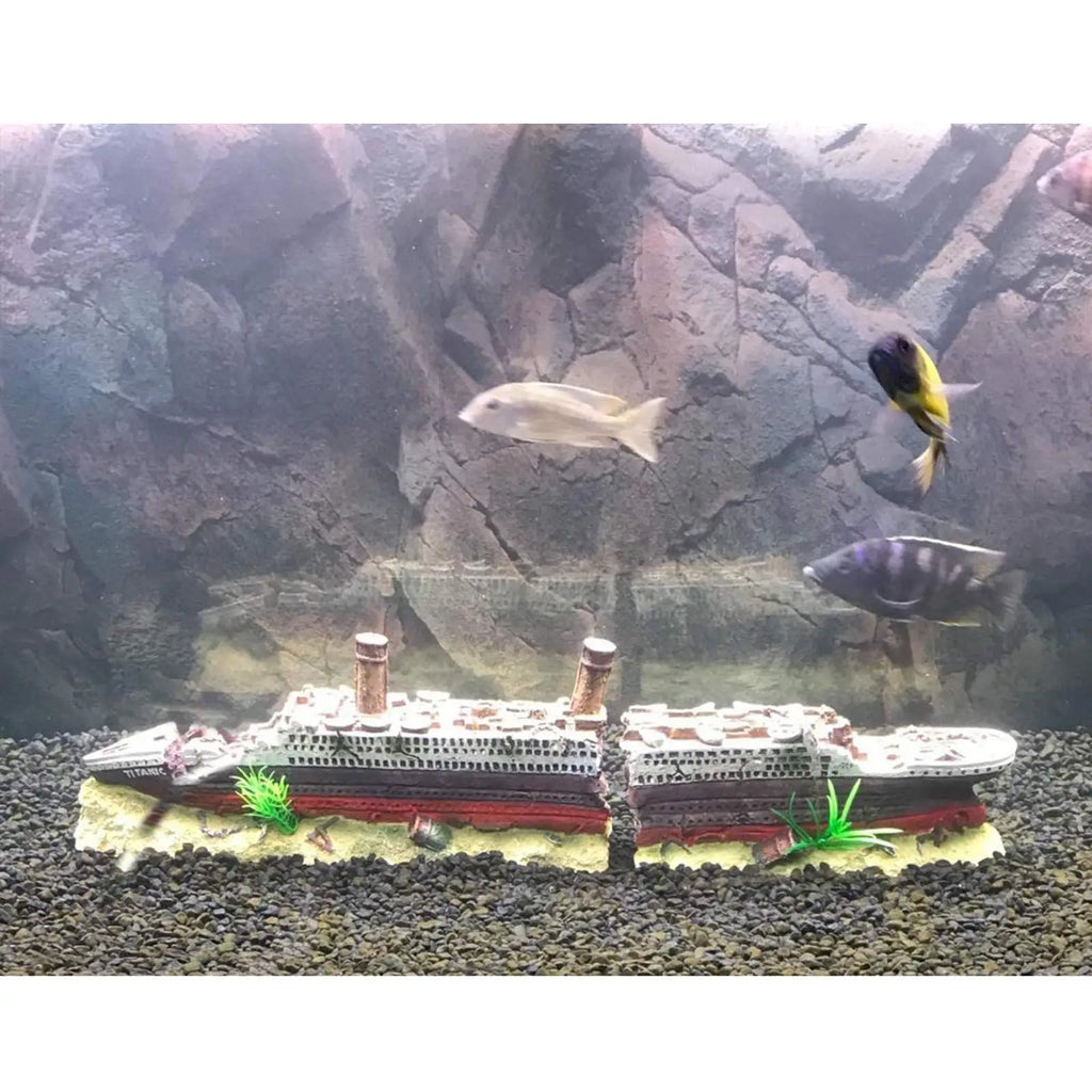 Aquarium Fish Tank Titanic Boat Ornament Shelter