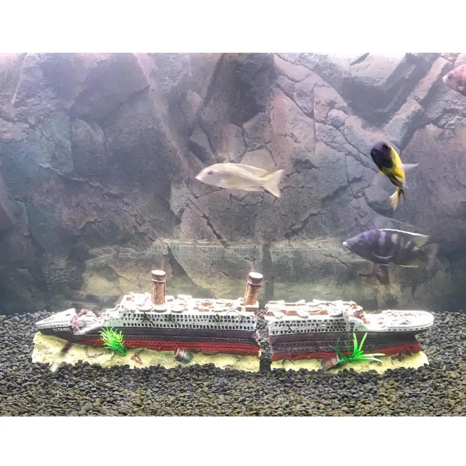 Aquarium Fish Tank Titanic Boat Ornament Shelter