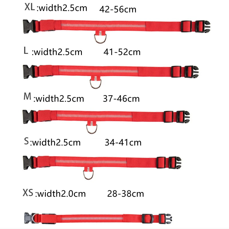 3 Modes Dog Luminous Charge Glow Collar Led Usb