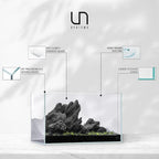 UNS Ultra Clear Rimless Tank with Leveling Mat Included 3.4GAL 13L Capacity