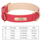 Personalized Dog Collar Custom Engraved PU Leather Dog Collars Free Engraving For Small Medium Large Dogs
