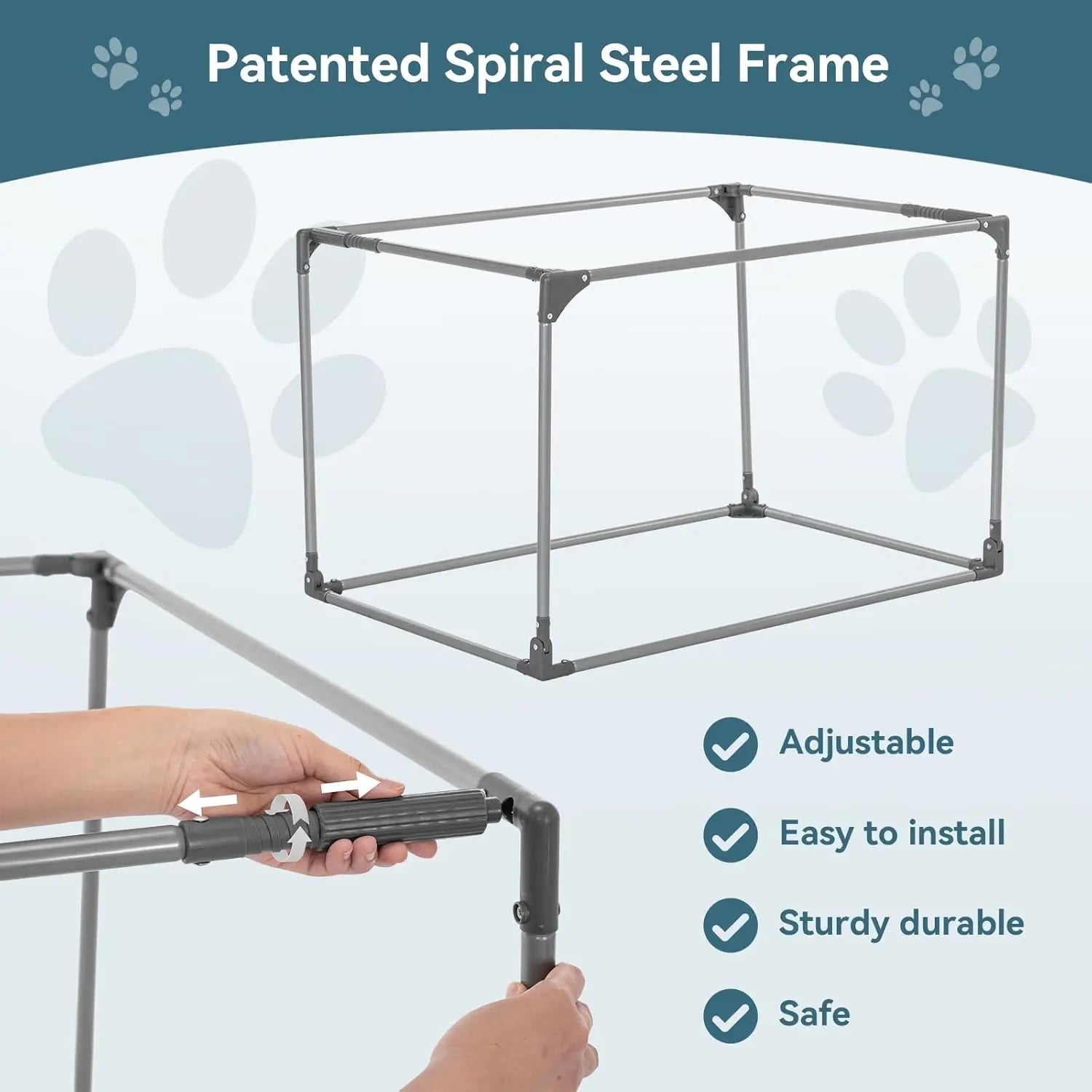 Adjustable Portable Dog Crate Collapsible Design for Medium/Large Dogs