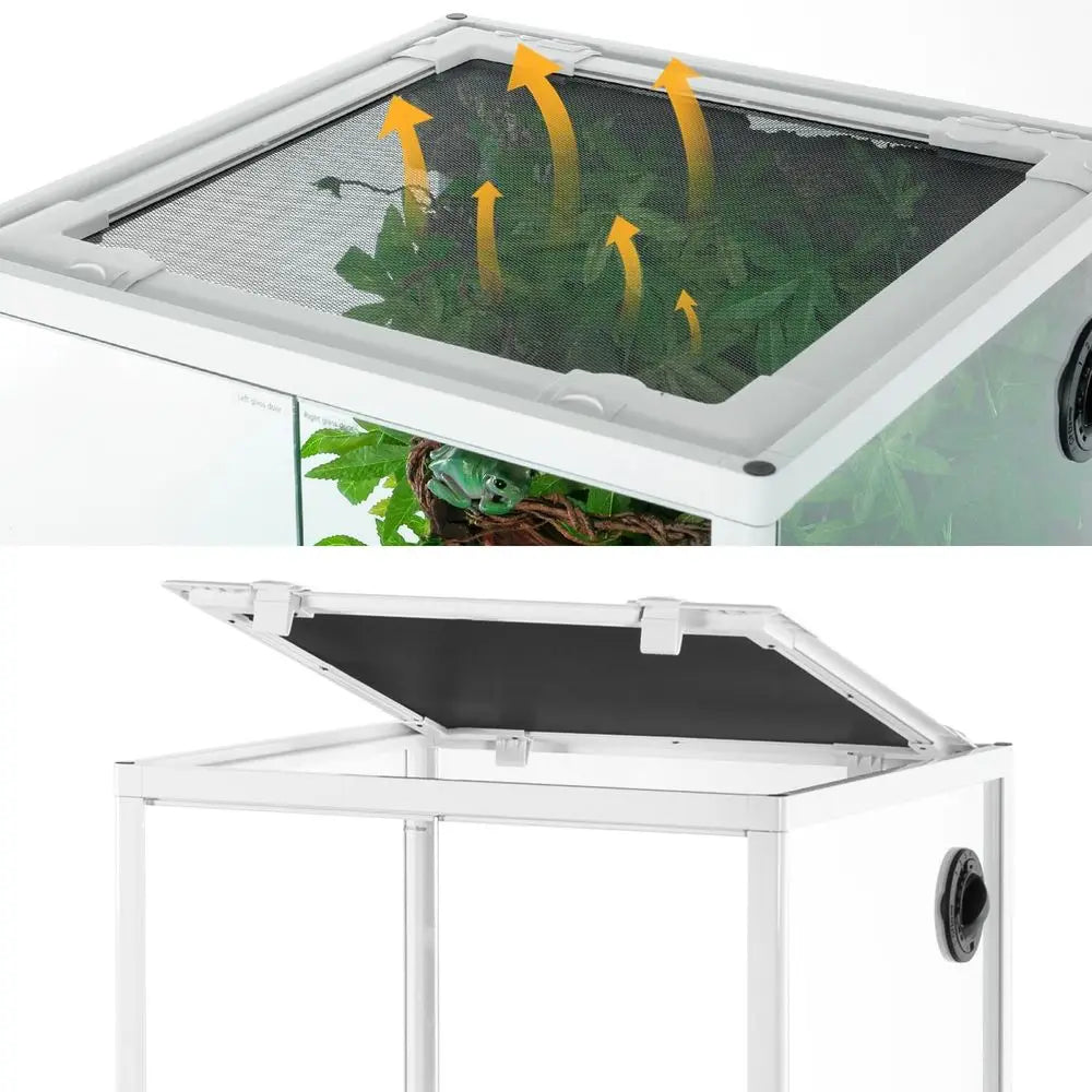 30 Gallon Glass Terrarium with Double Hinge Door for Bearded Dragons, Geckos, Lizards, and Snakes