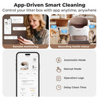 Self Cleaning Litter Box, Automatic Cat Litter Box with APP Control, Odor-Free  Large Waste Bin, Open-Top for Multi Cats