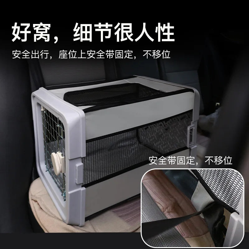 Twist Folding Cat Dog House Pet Travel Cage Car Portable Breathable Cage Oxford Cloth Wear-resistant Travel Bag Crate