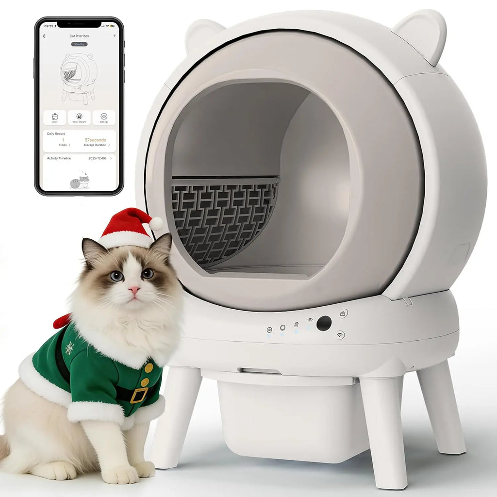 Self Cleaning Litter Box, Automatic Cat Litter Box for Multiple Cats, Auto Litter Box Robot with APP Control, Dual, Customized