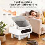 Automatic Cat Litter Box Self-Cleaning - App Control, Open Design, Smart Health Monitoring, Suitable for Medium Cats and Kittens, Anti-Pinch Safety, Quiet Operation, Trusted Companion for Your Life - White