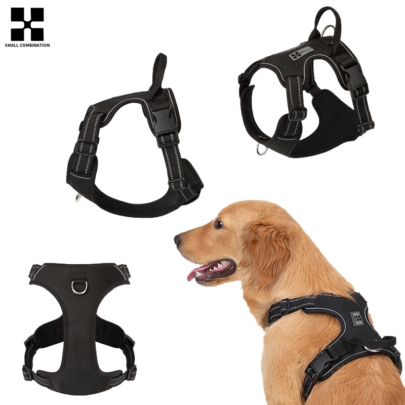 Dog Harness Reflective Chest No Pull Adjustable for Small Medium Large Dogs Outdoor Walking