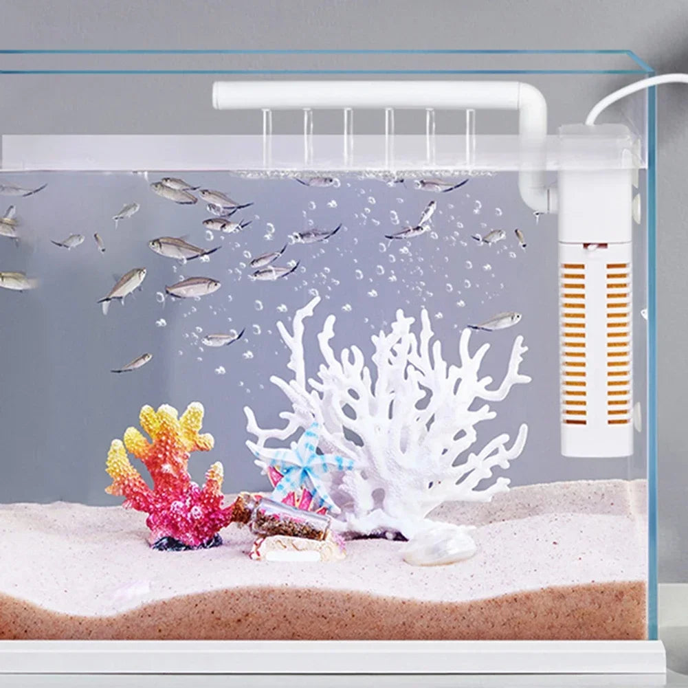 Submersible Aquarium Internal Filter with Built-in Circulating Pump Filters Silent USB Fish Tank Drop