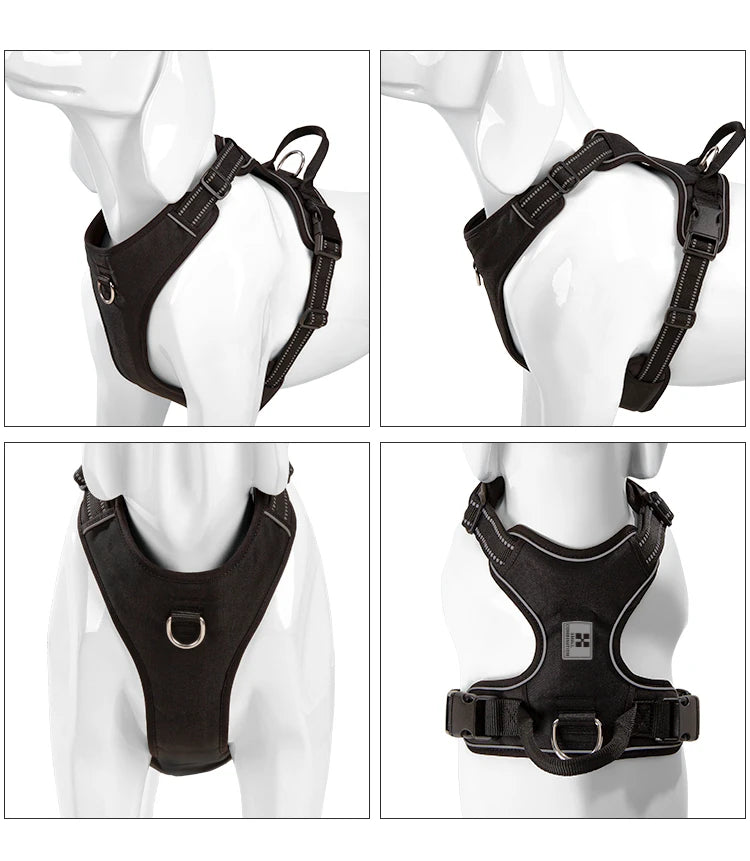 Dog Harness Reflective Chest No Pull Adjustable for Small Medium Large Dogs Outdoor Walking